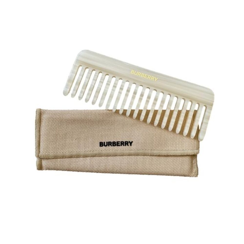 Burberry Pearl Comb With Pouch Tortoise Ivory